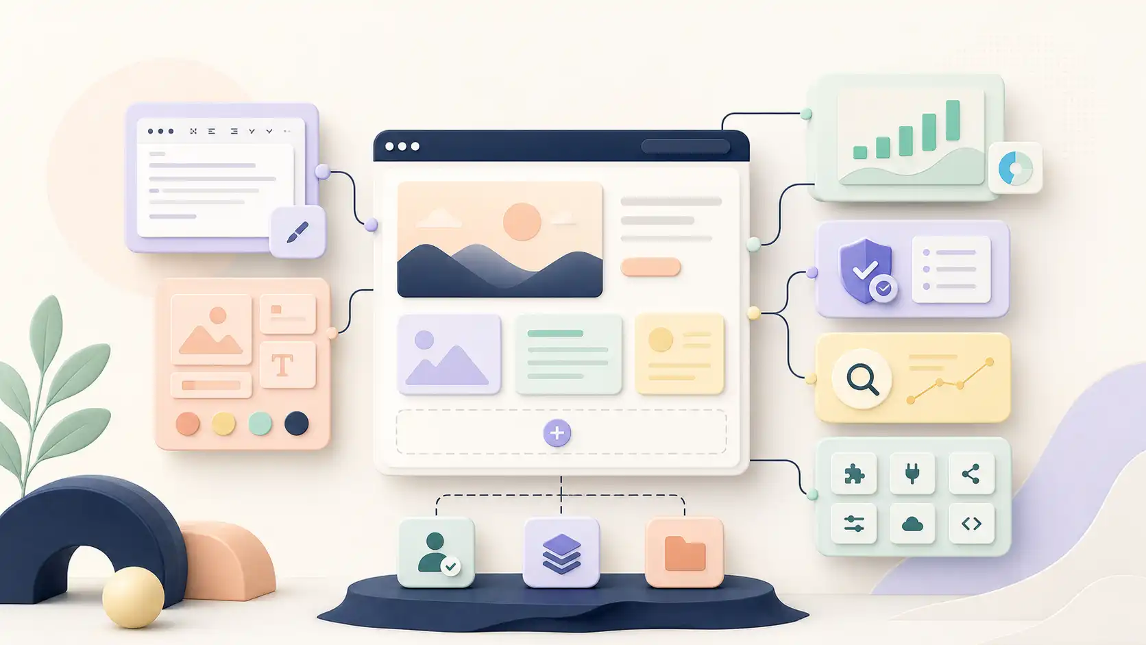 Illustration d’un site WordPress modulaire, évolutif et facile à administrer